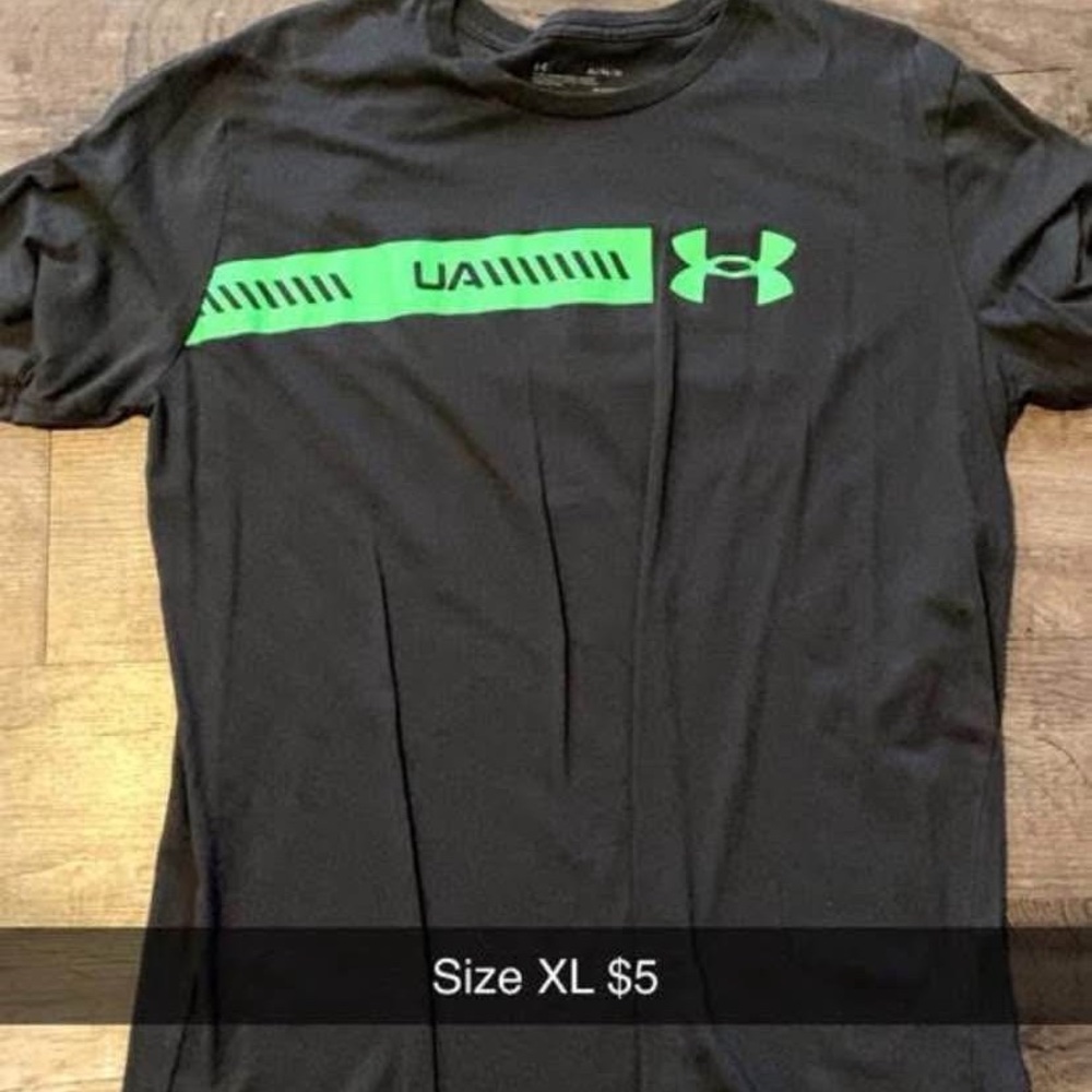Under Armour Black Tee with Green Logo